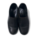COMME des GARCONS Rubber sole slip-on loafers 24.5cm Black Leather