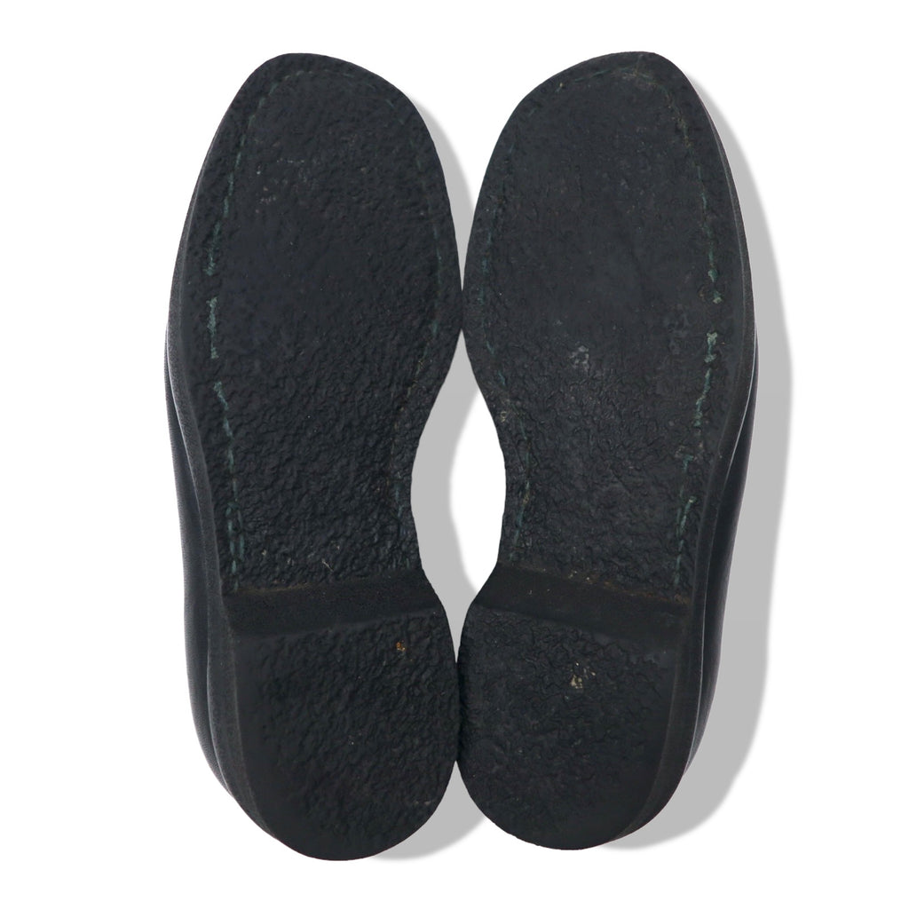 COMME des GARCONS Rubber sole slip-on loafers 24.5cm Black Leather
