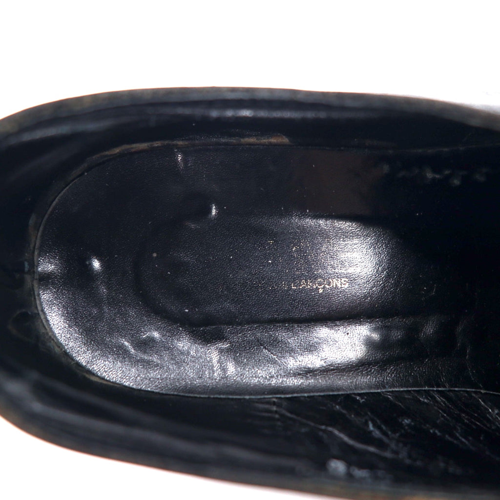 COMME des GARCONS Rubber sole slip-on loafers 24.5cm Black Leather