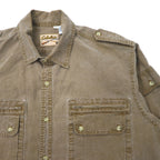 Cabela's 90s Field Shirt, Large, Khaki, Cotton, Epaulettes, Military