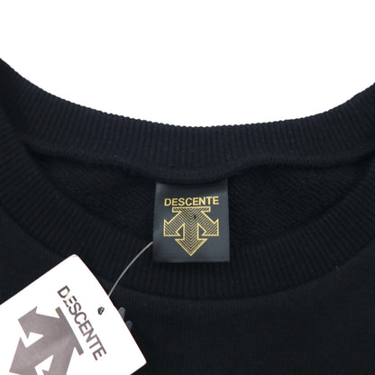 DESCENTE 90年代 日本製 テープロゴ デザイン スウェット トレーナー L ブラック 未使用品