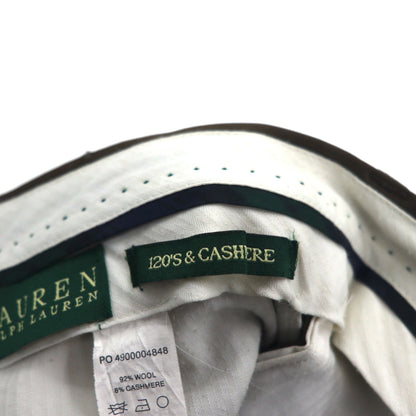 LAUREN RALPH LAUREN 90年代 120's & CASHMERE カシミヤ 2タック ワイド スラックスパンツ M ブラウン ウール