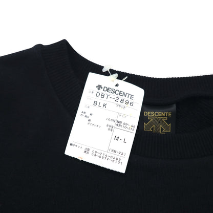 DESCENTE 90年代 日本製 テープロゴ デザイン スウェット トレーナー L ブラック 未使用品