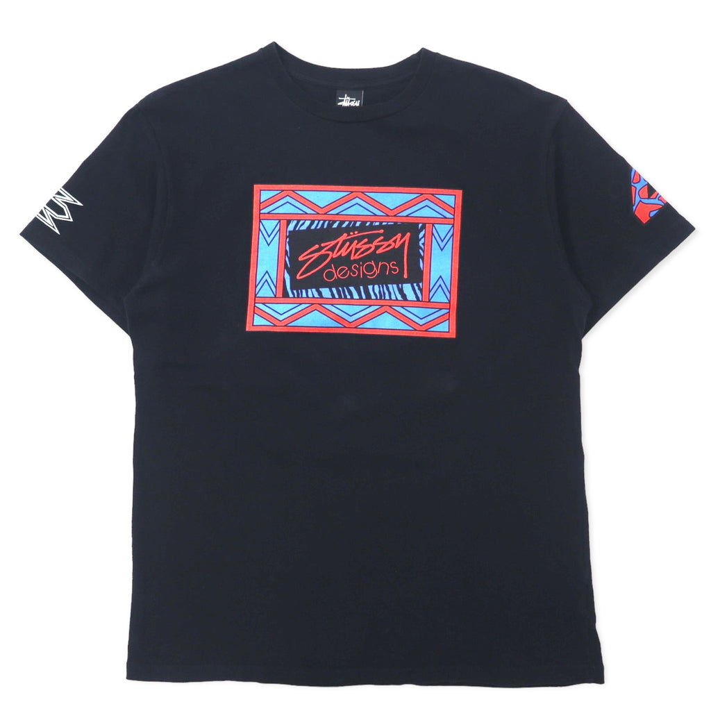 日本然リトテ-古着オンライン-stussy N4 シャネルロゴ プリント Tシャツ L ブラック コットン-stussy N4 Chanel Logo Print T-Shirt L Black Cotton