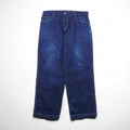 FUBU 2000s Wide Baggy Denim Jeans, XL, Indigo and Blue, Zipper Fly