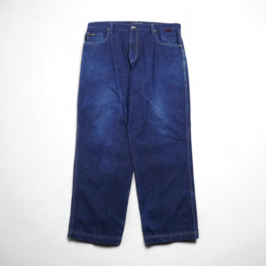 FUBU 00年代 ワイド バギー デニムパンツ ジーンズ XL ビッグサイズ インディゴ ブルー ジッパーフライ