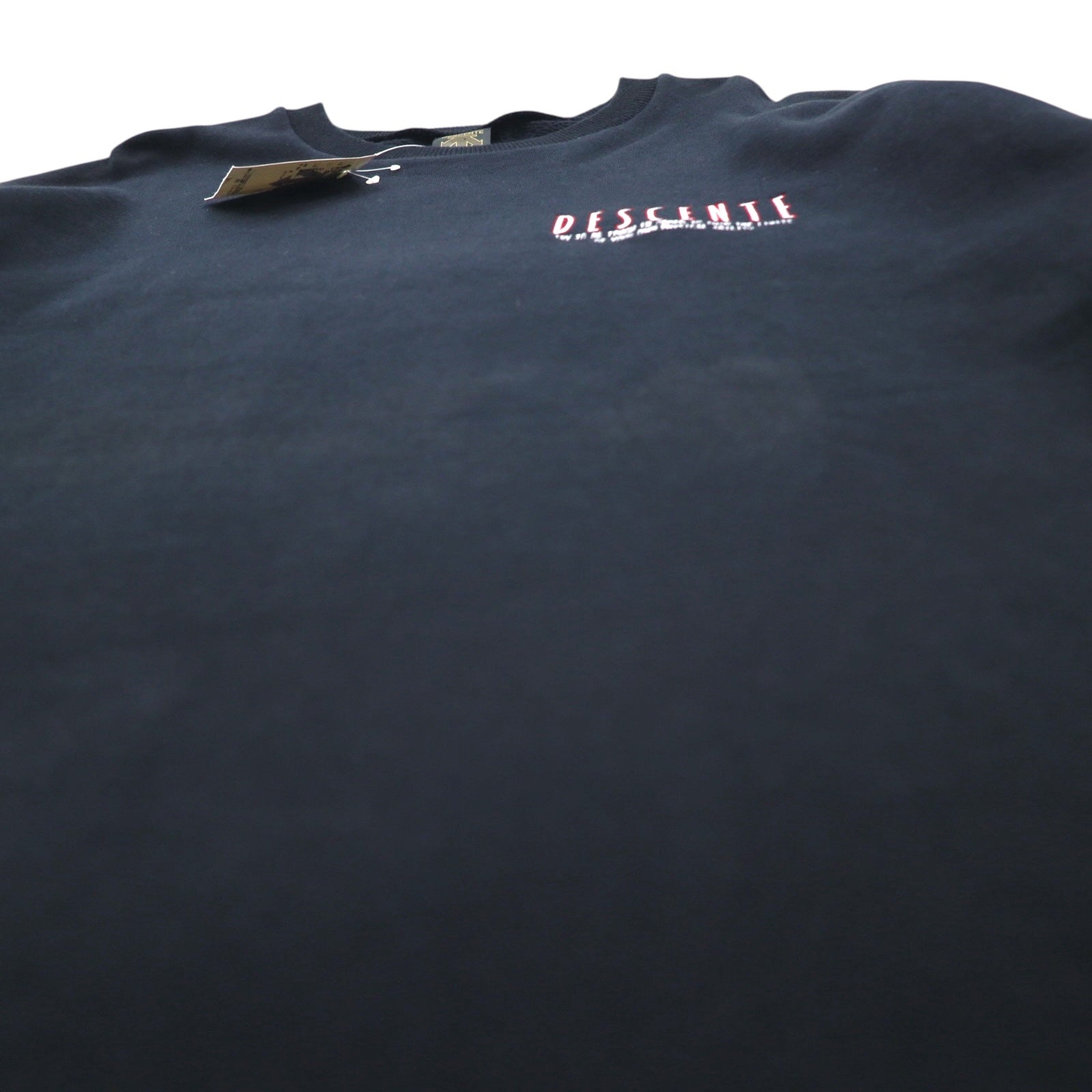 DESCENTE 90年代 日本製 テープロゴ デザイン スウェット トレーナー L ブラック 未使用品