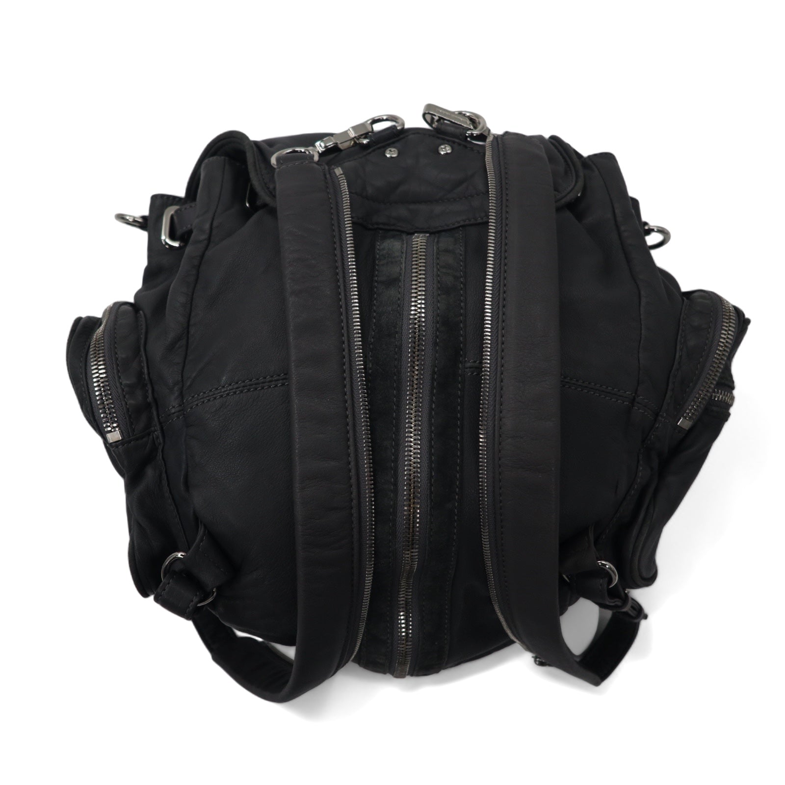 ALEXANDER WANG 2WAY Lamb Leather Backpack Shoulder Bag Grey Sheepskin MARTI