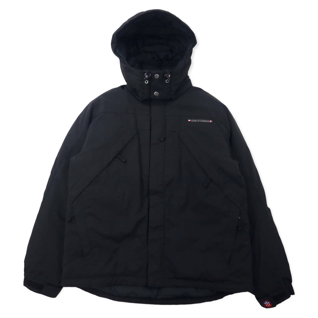 日本然リトテ-古着オンライン-TOMMY HILFIGER 00年代 ダウンジャケット M ブラック ナイロン フード着脱式-TOMMY HILFIGER 00s Puffer Jacket M Black Nylon Hoodie Detachable