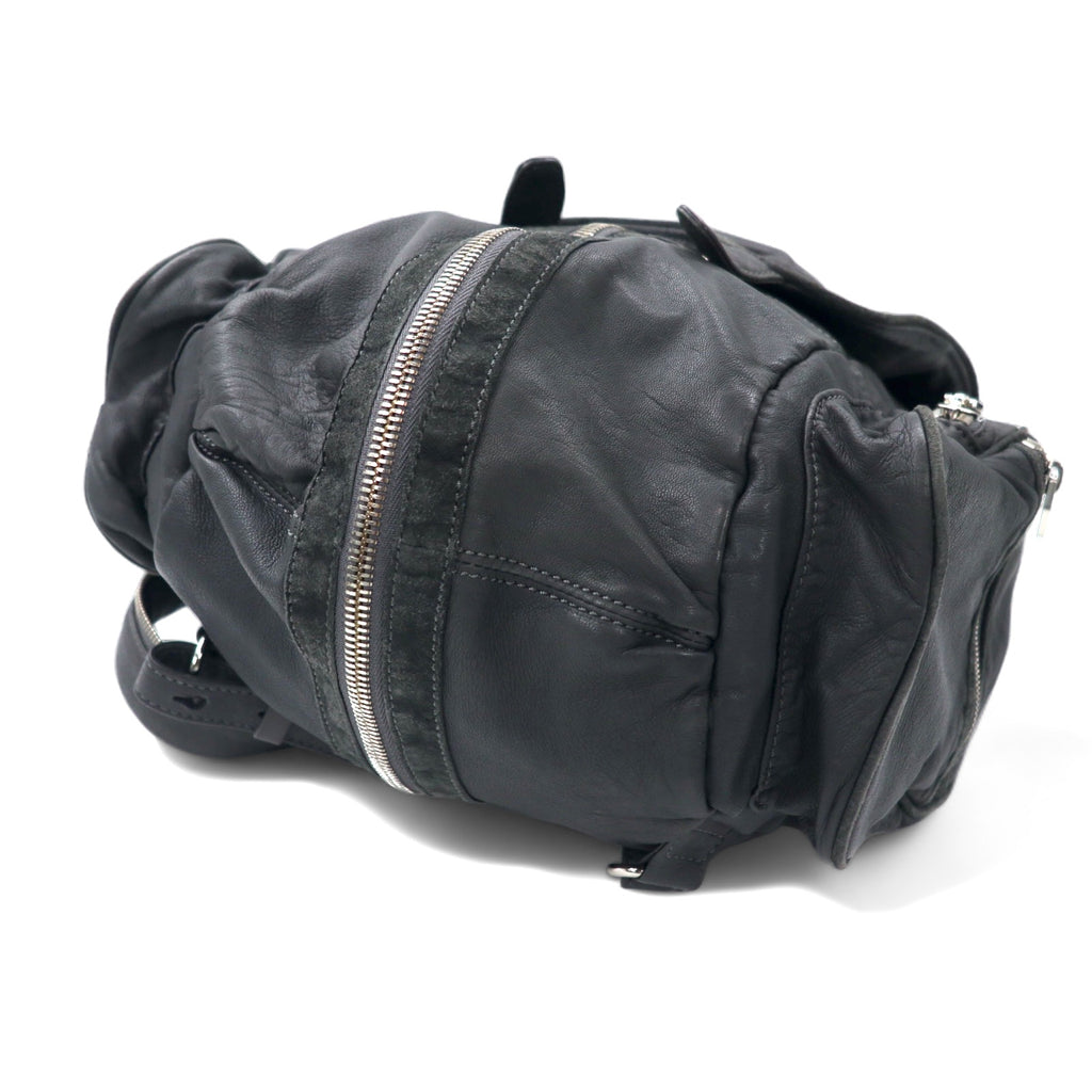 ALEXANDER WANG 2WAY Lamb Leather Backpack Shoulder Bag Grey Sheepskin MARTI