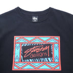stussy N4 シャネルロゴ プリント Tシャツ L ブラック コットン