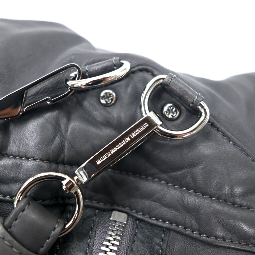 ALEXANDER WANG 2WAY Lamb Leather Backpack Shoulder Bag Grey Sheepskin MARTI