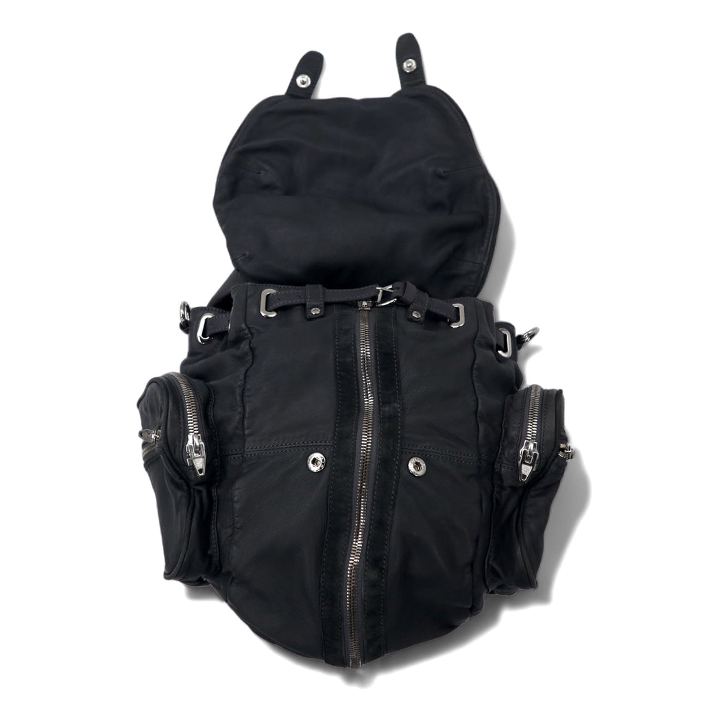 ALEXANDER WANG 2WAY Lamb Leather Backpack Shoulder Bag Grey Sheepskin MARTI