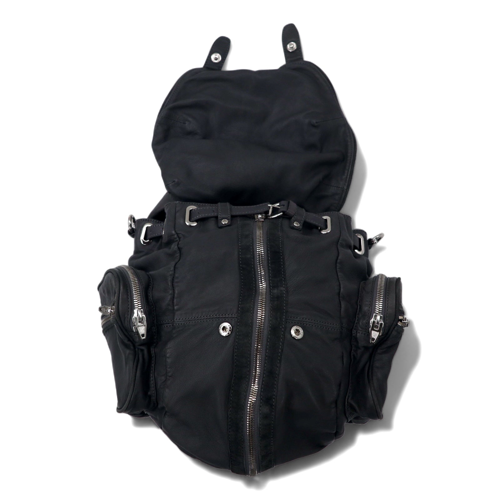 ALEXANDER WANG 2WAY Lamb Leather Backpack Shoulder Bag Grey Sheepskin MARTI