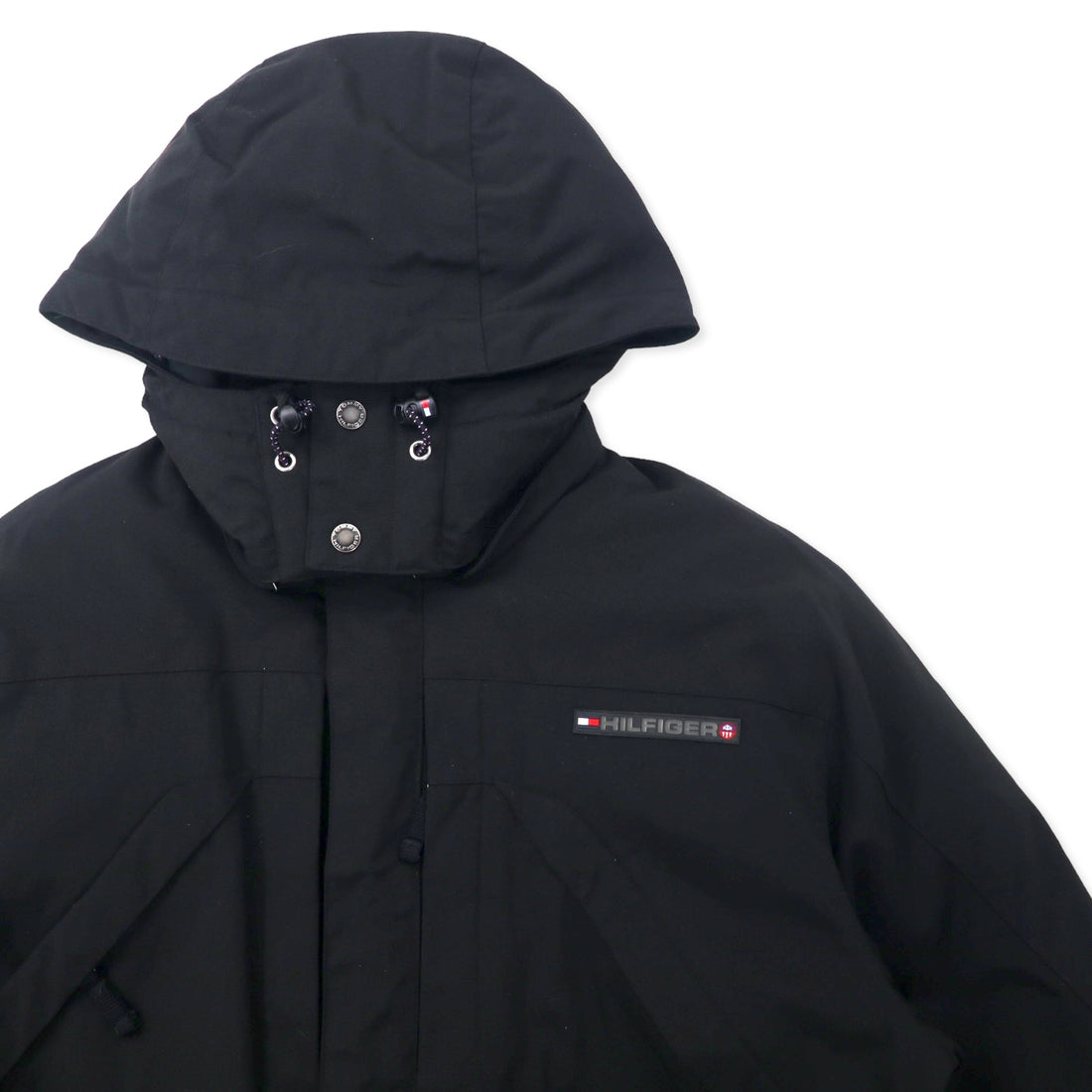 TOMMY HILFIGER 00's Down Jacket M Black Nylon Hood Detachable