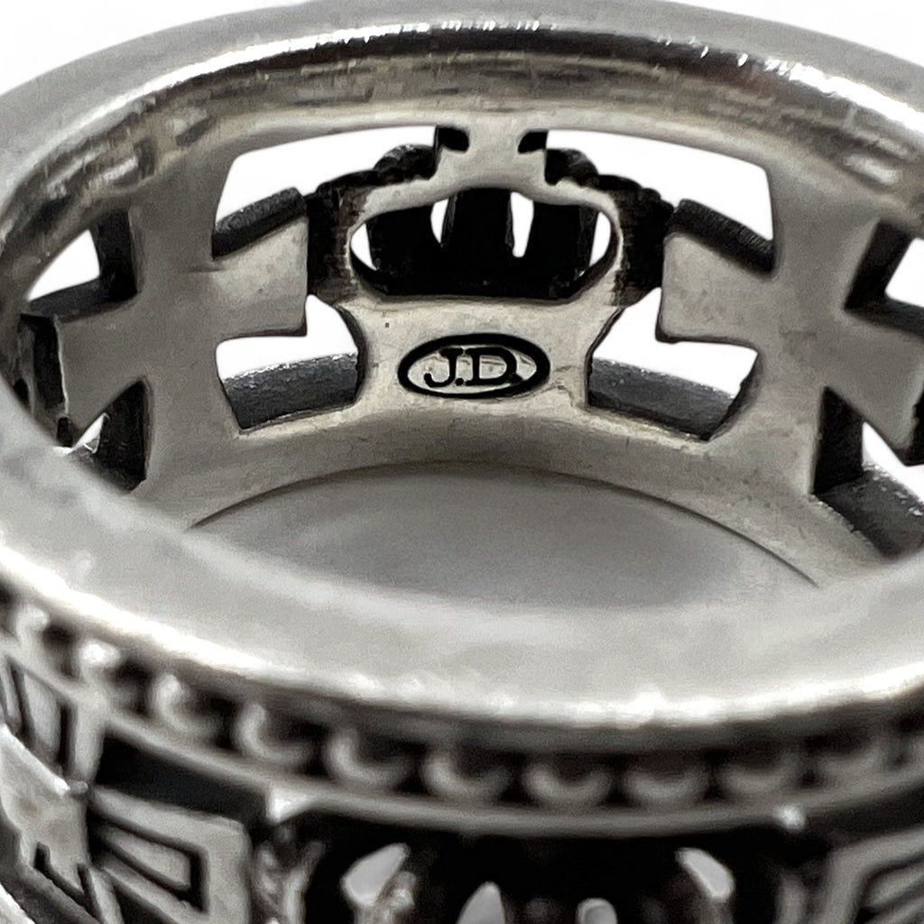 Justin Davis クラウン 王冠 アイアンクロス リング 指輪 18号 シルバー 925 MEDIEVAL WEDDING BAND