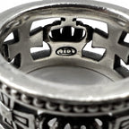 Justin Davis クラウン 王冠 アイアンクロス リング 指輪 18号 シルバー 925 MEDIEVAL WEDDING BAND
