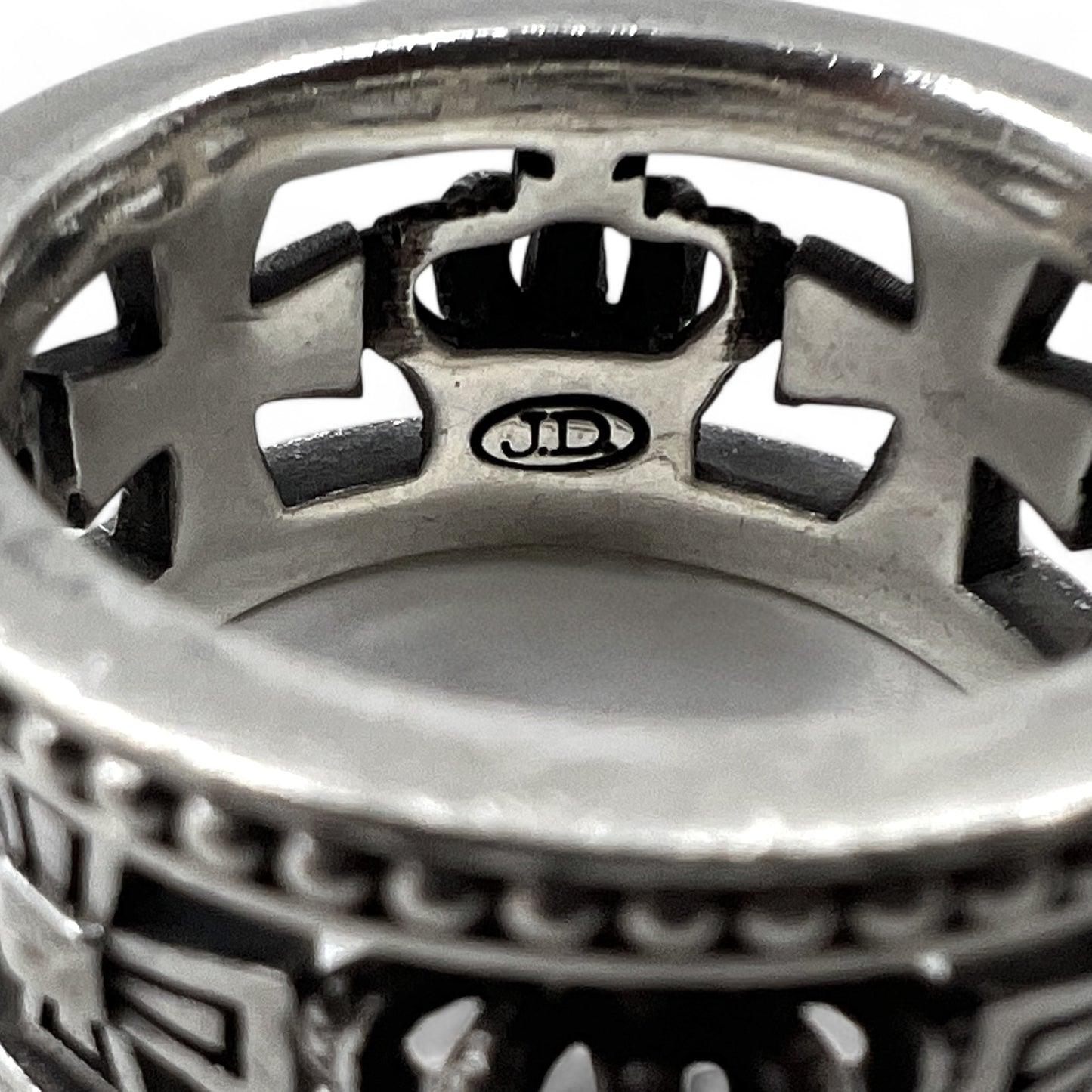 Justin Davis クラウン 王冠 アイアンクロス リング 指輪 18号 シルバー 925 MEDIEVAL WEDDING BAND