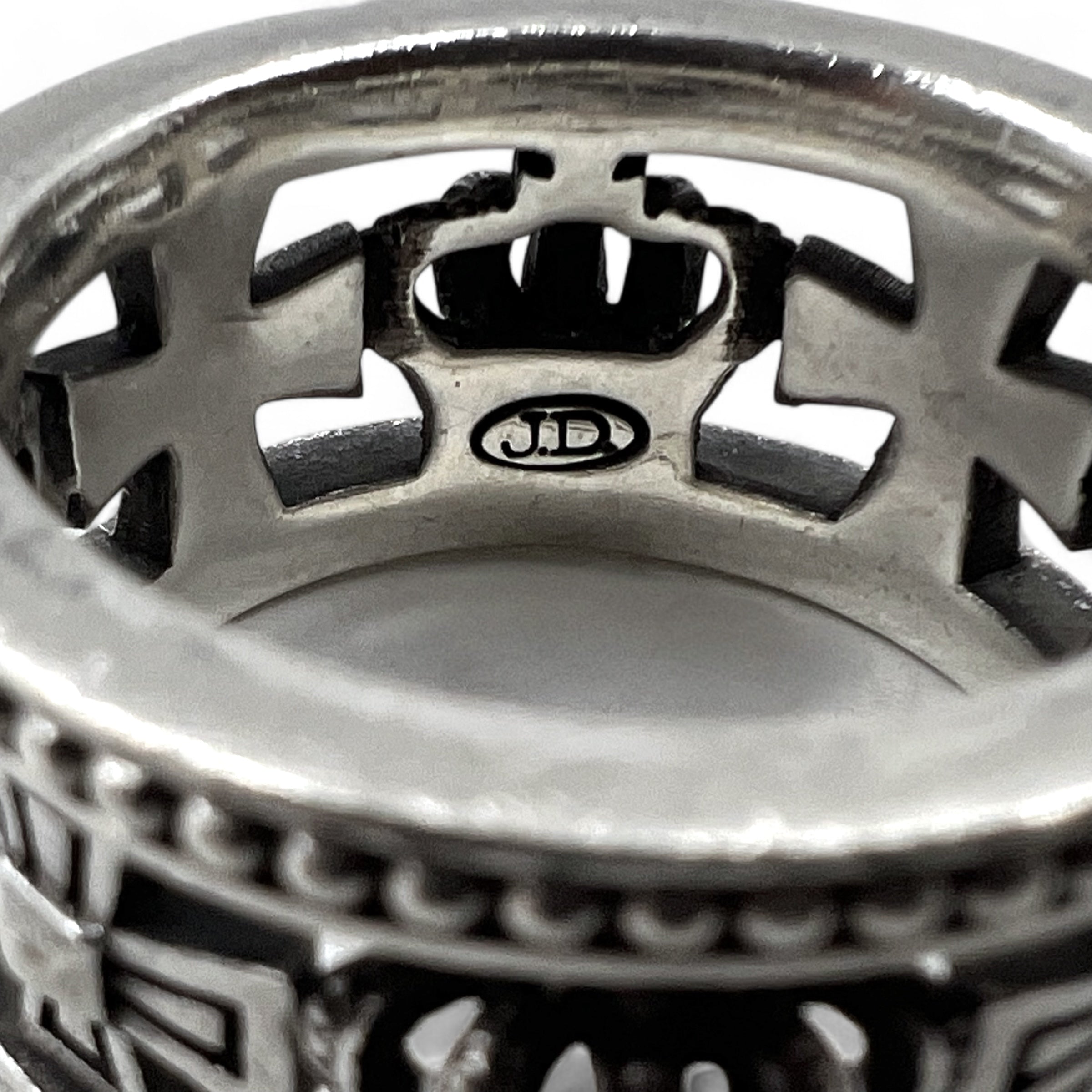 Justin Davis クラウン 王冠 アイアンクロス リング 指輪 18号 シルバー 925 MEDIEVAL WEDDING BAND