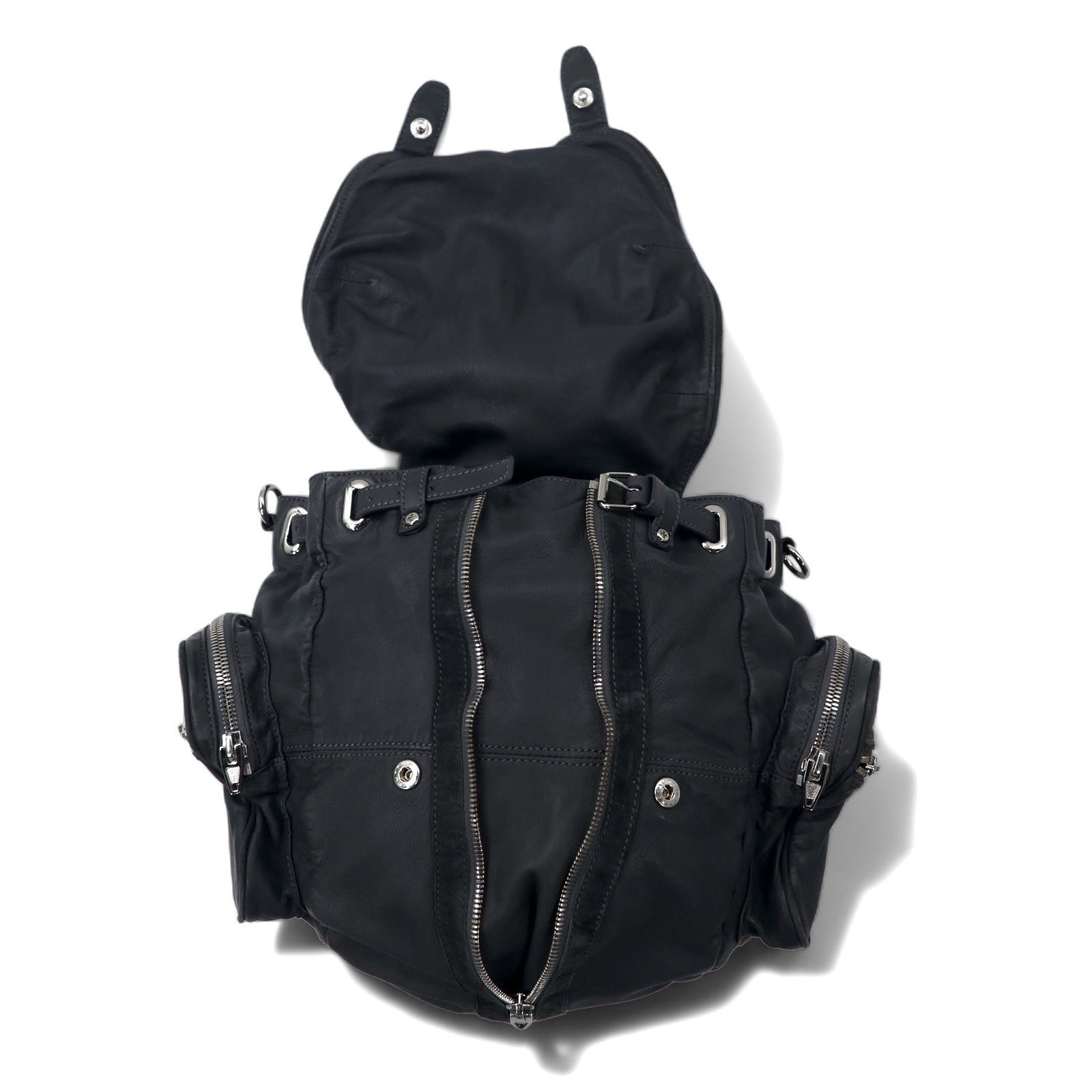 ALEXANDER WANG 2WAY Lamb Leather Backpack Shoulder Bag Grey Sheepskin MARTI