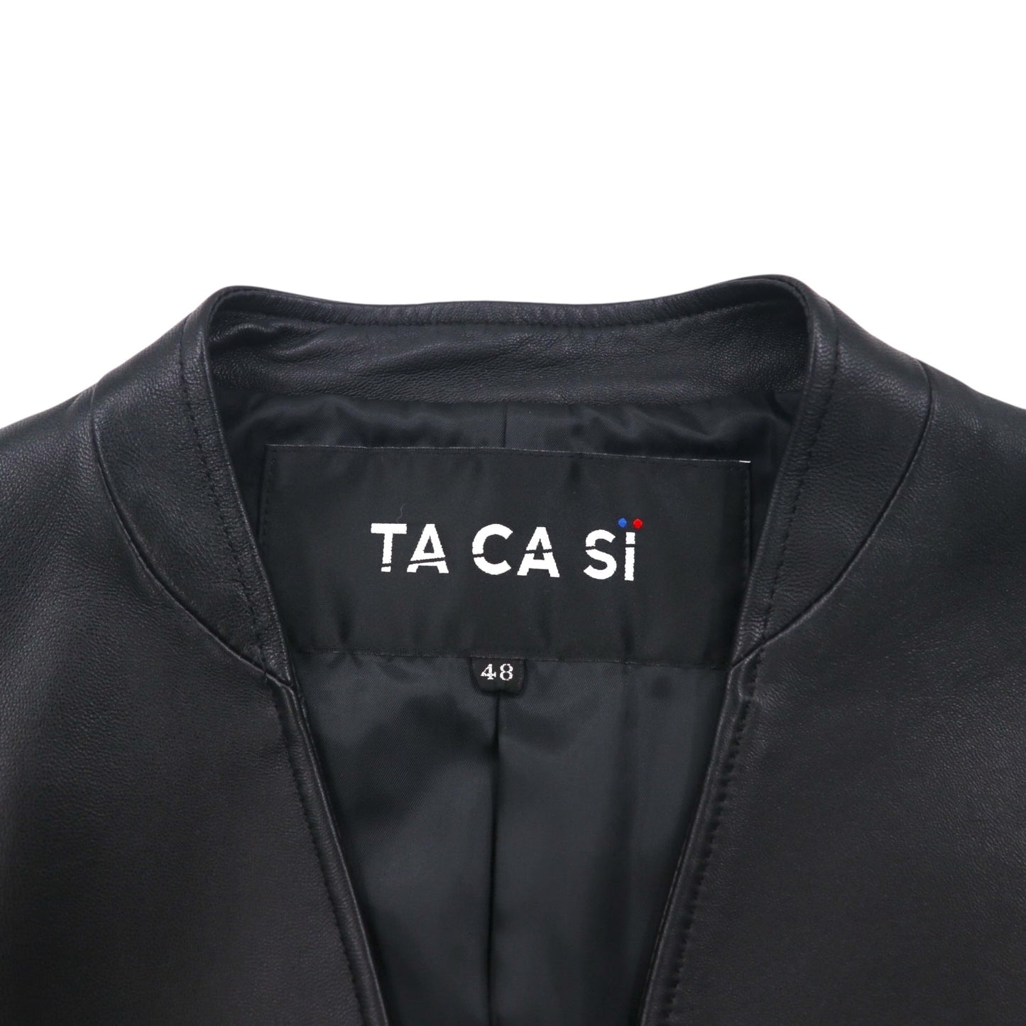 TA CA SI International Gallery BEAMS ラムレザー ダブルブレスト ジャケット M ノーカラー 羊革 23-16-0719-262