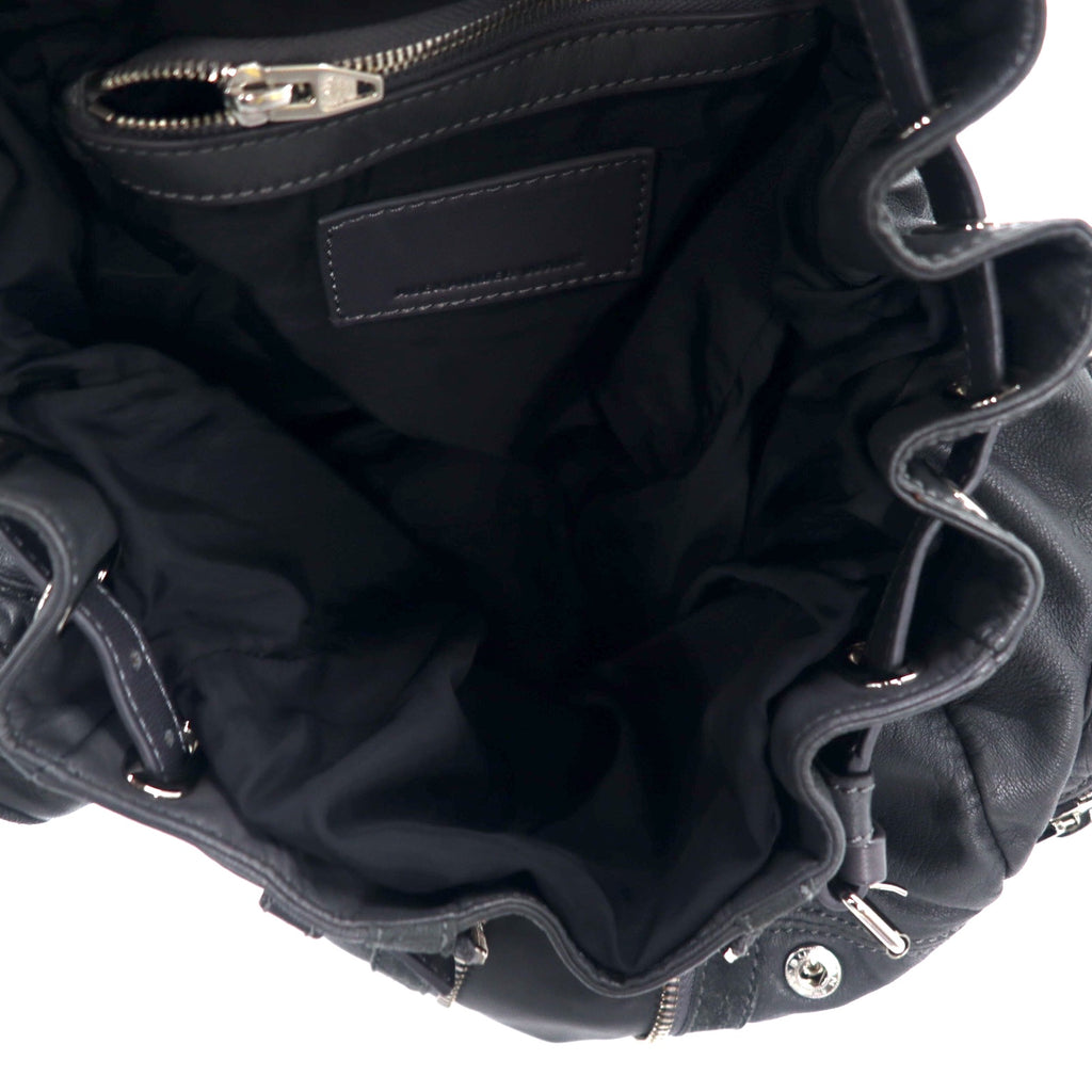 ALEXANDER WANG 2WAY Lamb Leather Backpack Shoulder Bag Grey Sheepskin MARTI