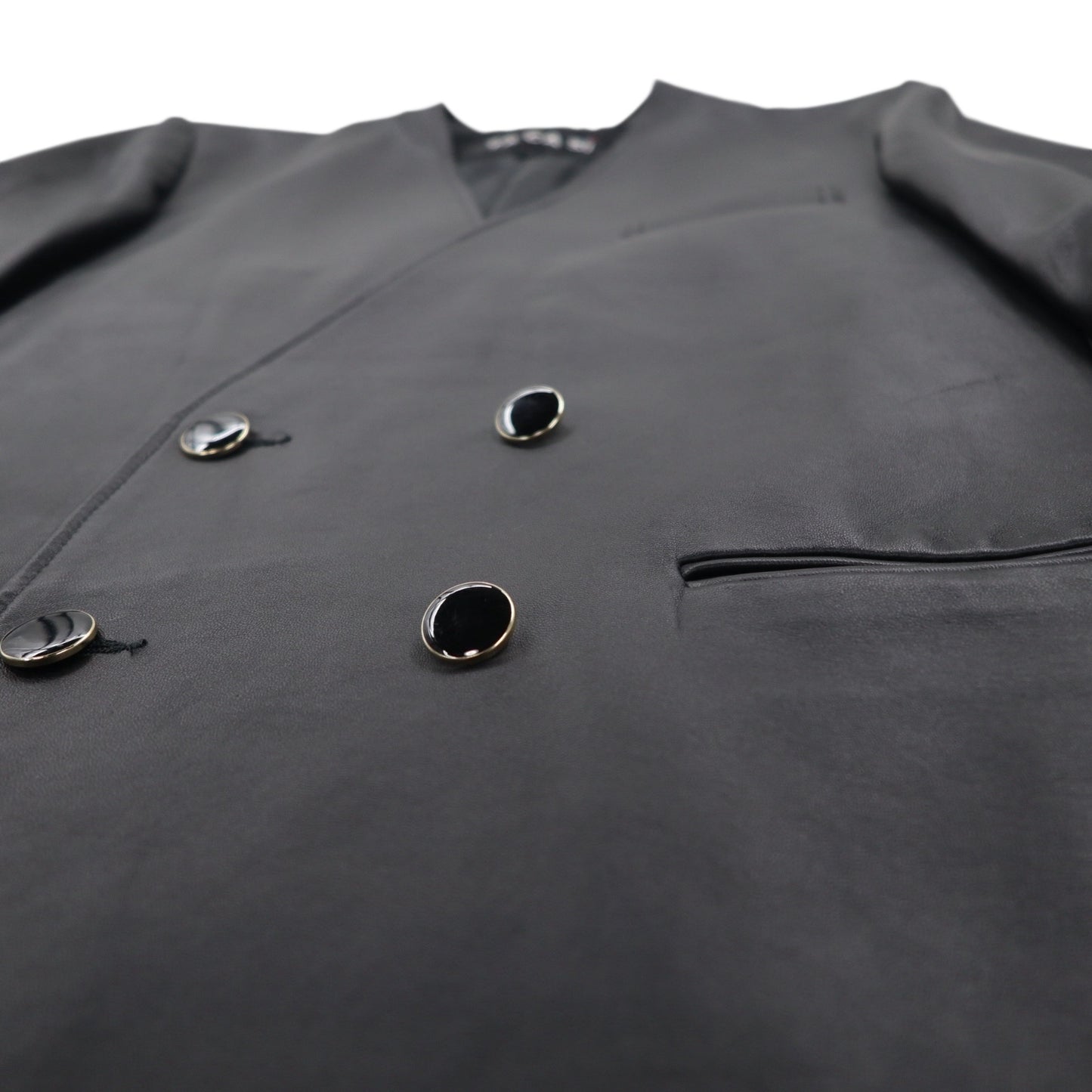 TA CA SI International Gallery BEAMS ラムレザー ダブルブレスト ジャケット M ノーカラー 羊革 23-16-0719-262