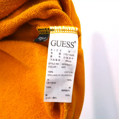 GUESS トライアングルロゴ 刺繍 プルオーバーパーカー M イエロー コットン MI3K9471