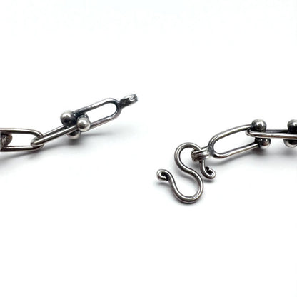 Vintage Silver Chain Necklace ヴィンテージ リンクチェーン 2WAY ネックレス 3連ブレスレット シルバー 925