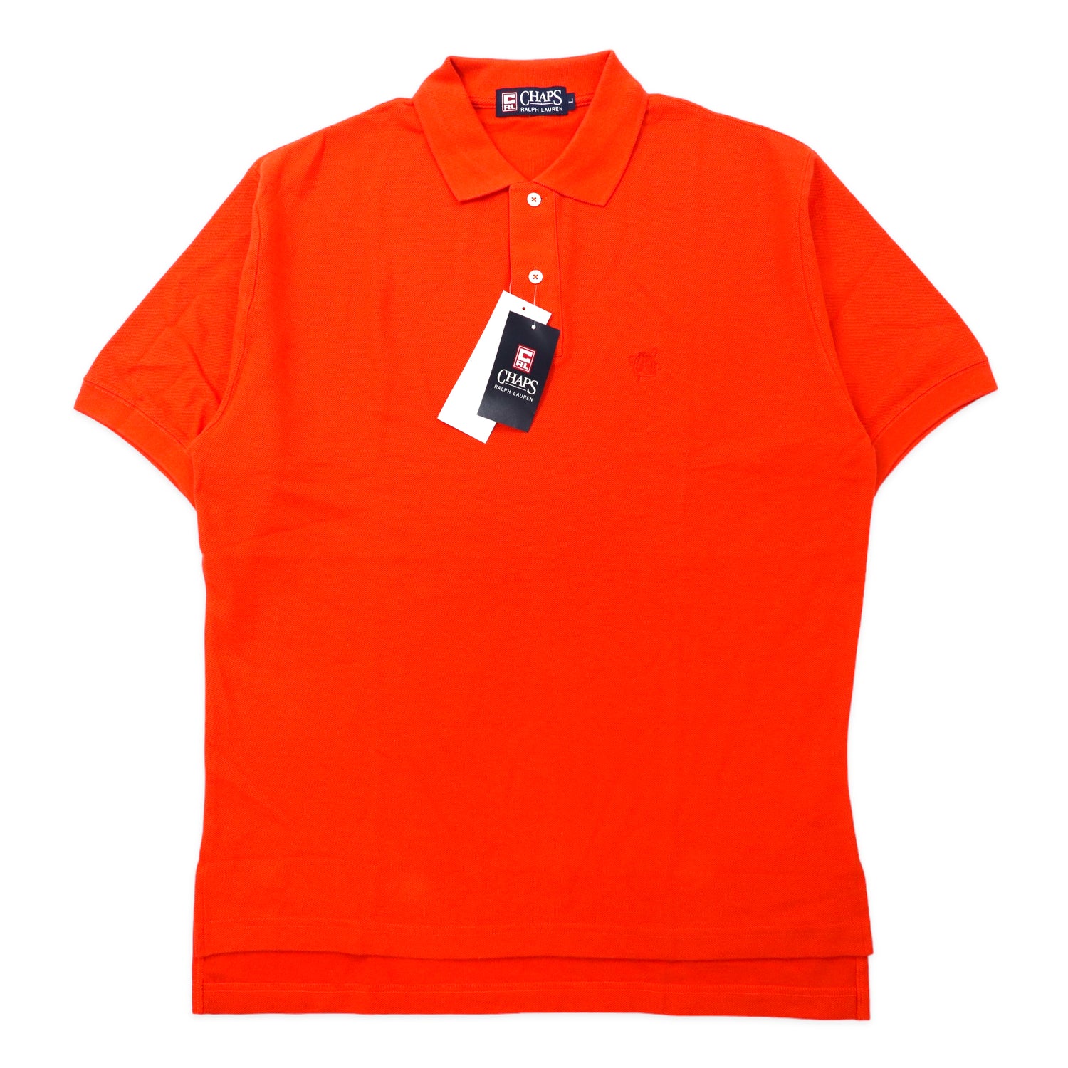 CHAPS RALPH LAUREN Polo Shirt L Orange Cotton One Point Logo