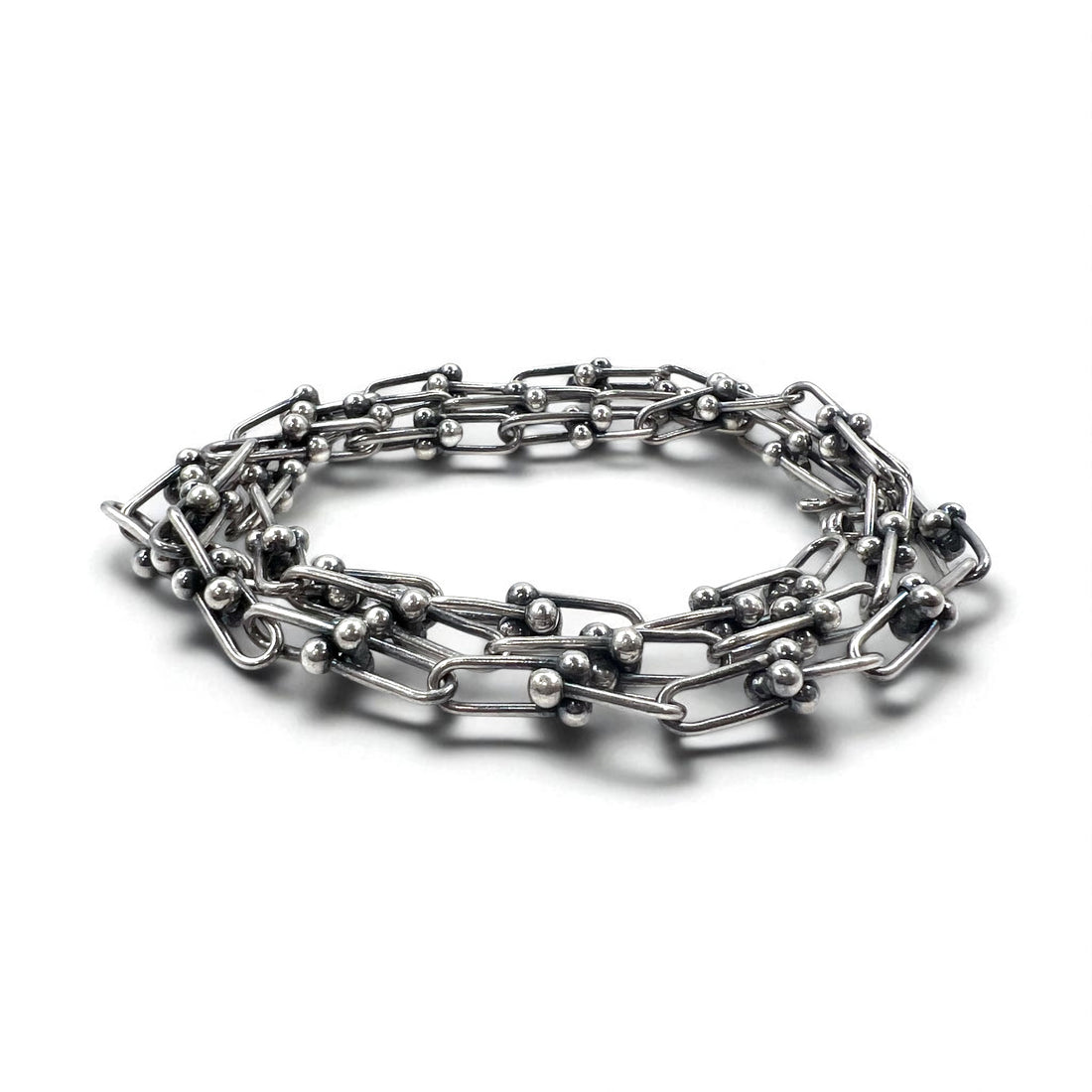 Vintage Silver Chain Necklace ヴィンテージ リンクチェーン 2WAY ネックレス 3連ブレスレット シルバー 925