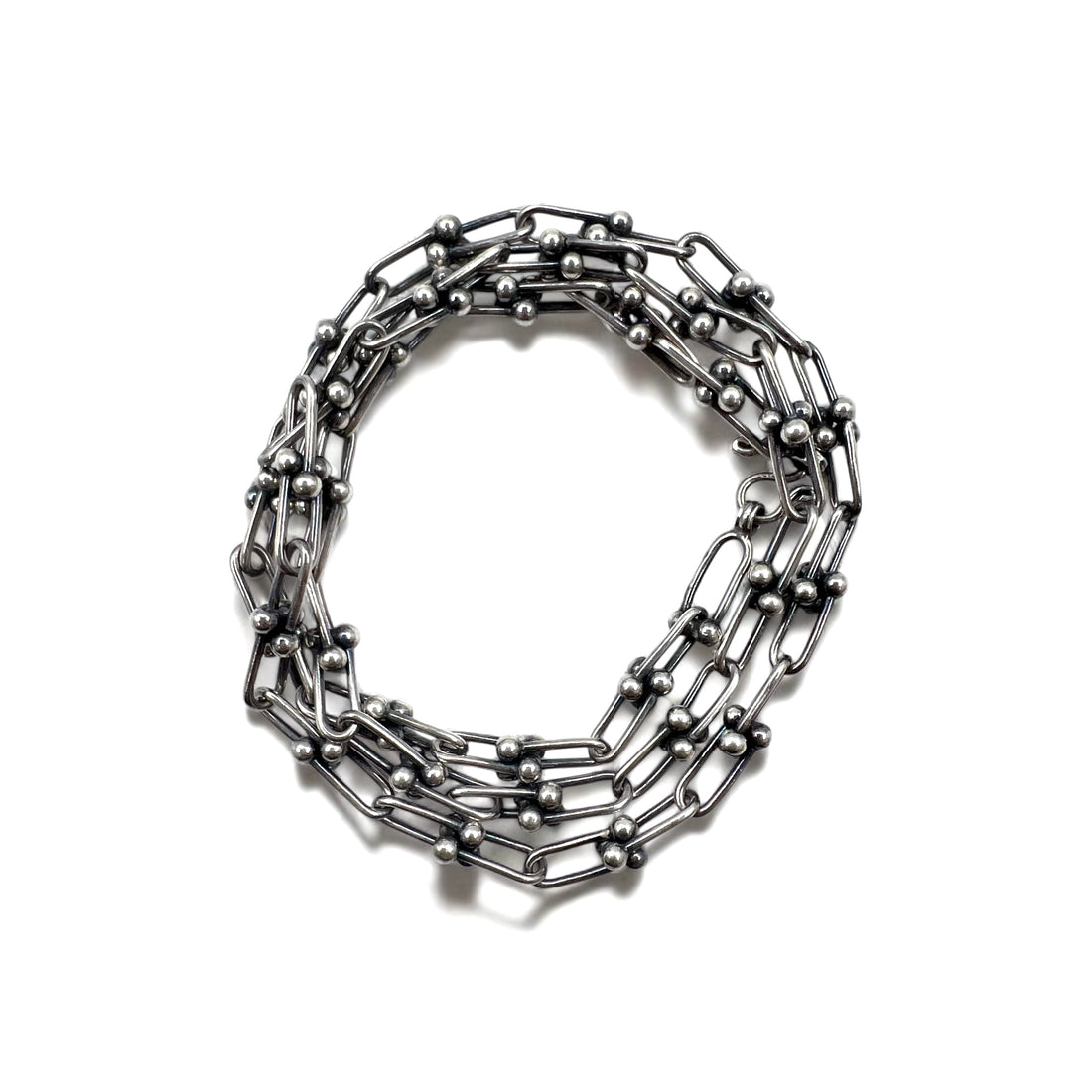 Vintage Silver Chain Necklace ヴィンテージ リンクチェーン 2WAY ネックレス 3連ブレスレット シルバー 925