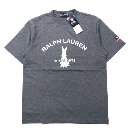 日本然リトテ-古着オンライン-CHAPS RALPH LAUREN プリント Tシャツ M グレー コットン 未使用品-CHAPS RALPH LAUREN Print T -shirt M Gray Cotton Unused