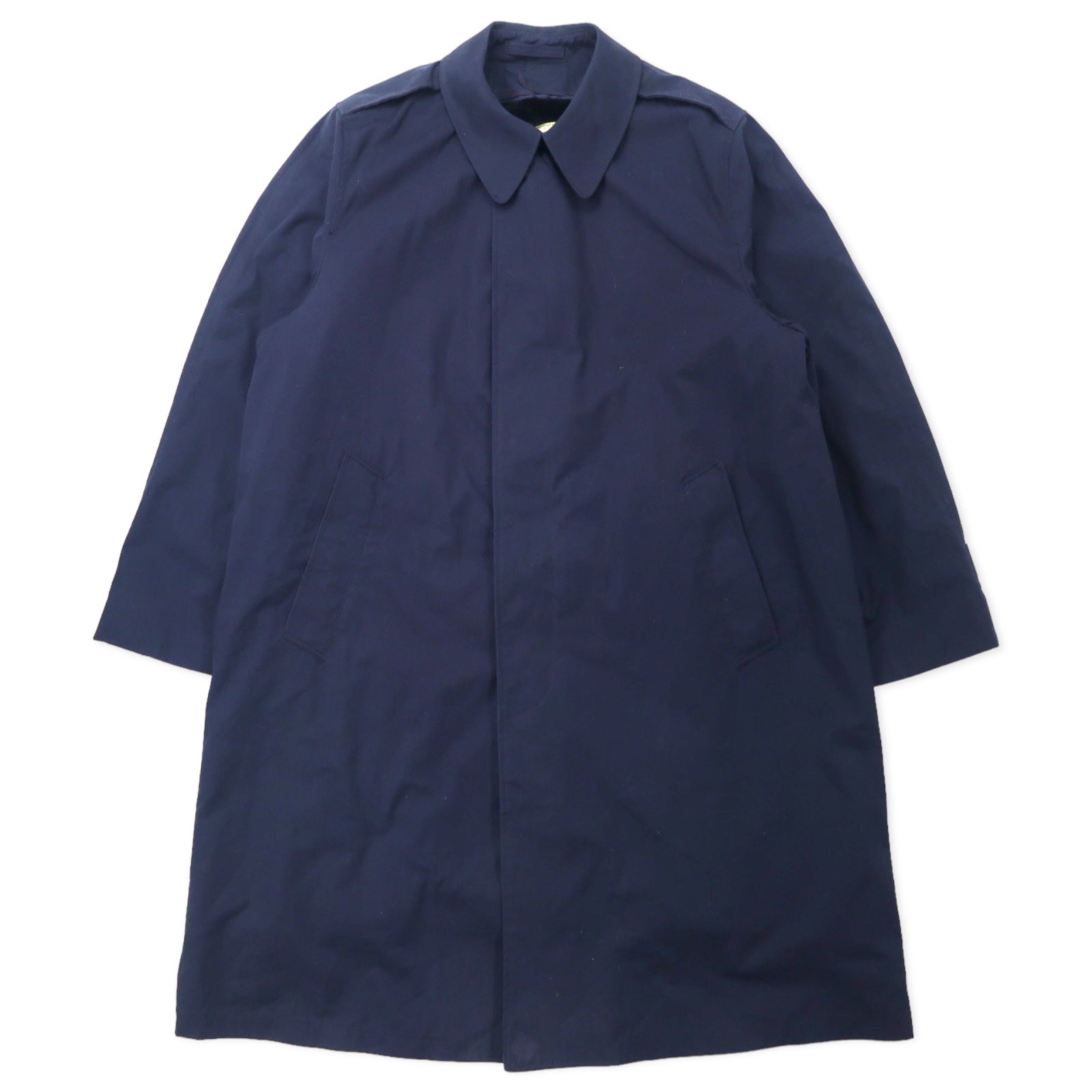 日本然リトテ-古着オンライン-US NAVY 70年代 ステンカラーコート オールウェザーコート 44R ネイビー コットン ポリエステル 比翼 ライナー着脱式 8405-01-041-9790 VI-MIL,INC.-US NAVY 70's COAT All Weather COAT 44R Navy Cotton Poliester Hibi Liner Detachable 8405-01-041-9790 VI-MIL, Inc.