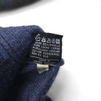 BURBERRYS 80年代 イギリス製 エルボーパッチ ニット カーディガン L ネイビー ウール レザー切替