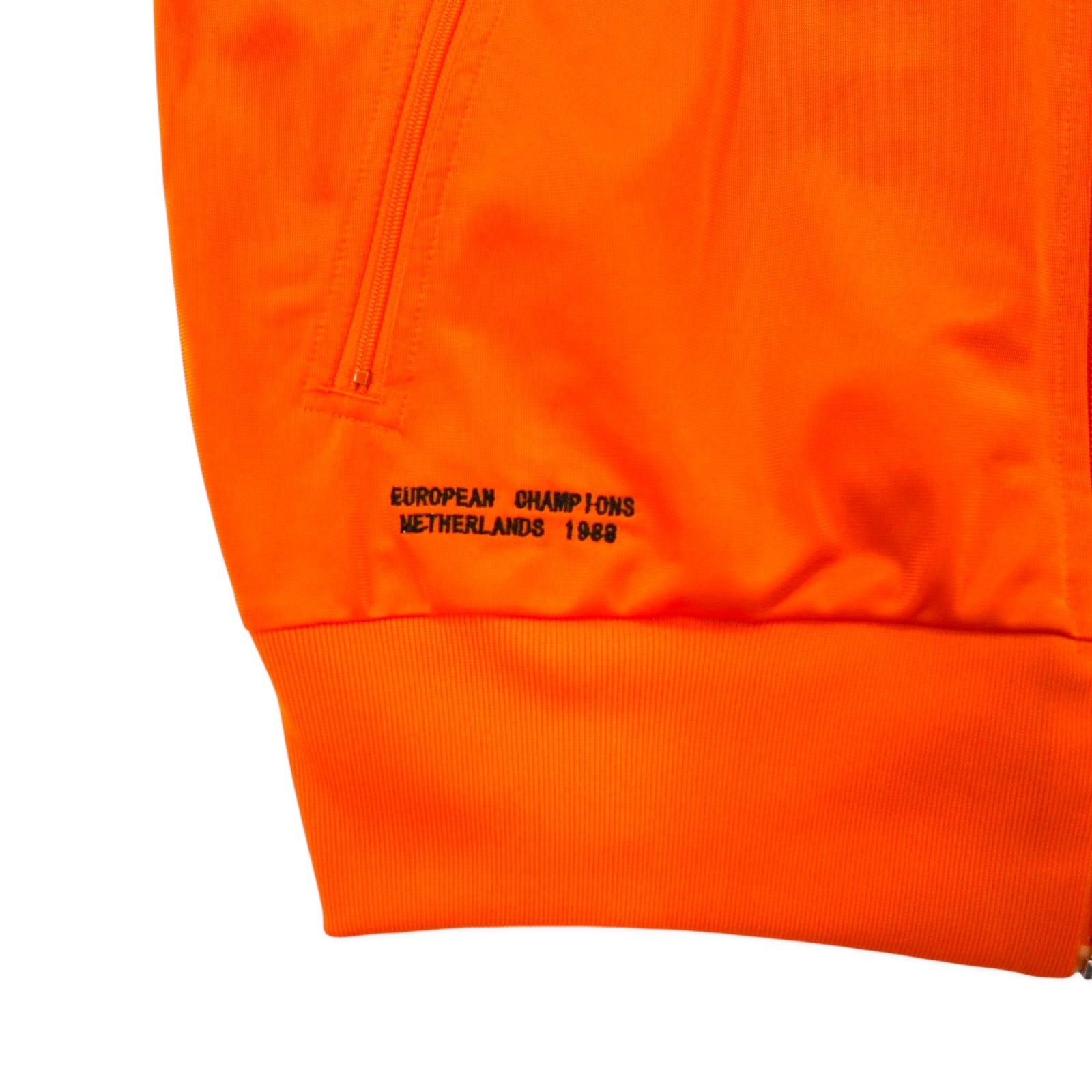 adidas originals トラックジャケット ジャージ O オレンジ ポリエステル トリコロール 3ストライプ トレフォイルロゴ 刺繍 1988 オランダ代表モデル