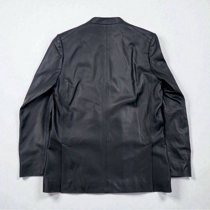 TA CA SI International Gallery BEAMS ラムレザー ダブルブレスト ジャケット M ノーカラー 羊革 23-16-0719-262