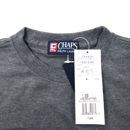 CHAPS RALPH LAUREN プリント Tシャツ M グレー コットン 未使用品