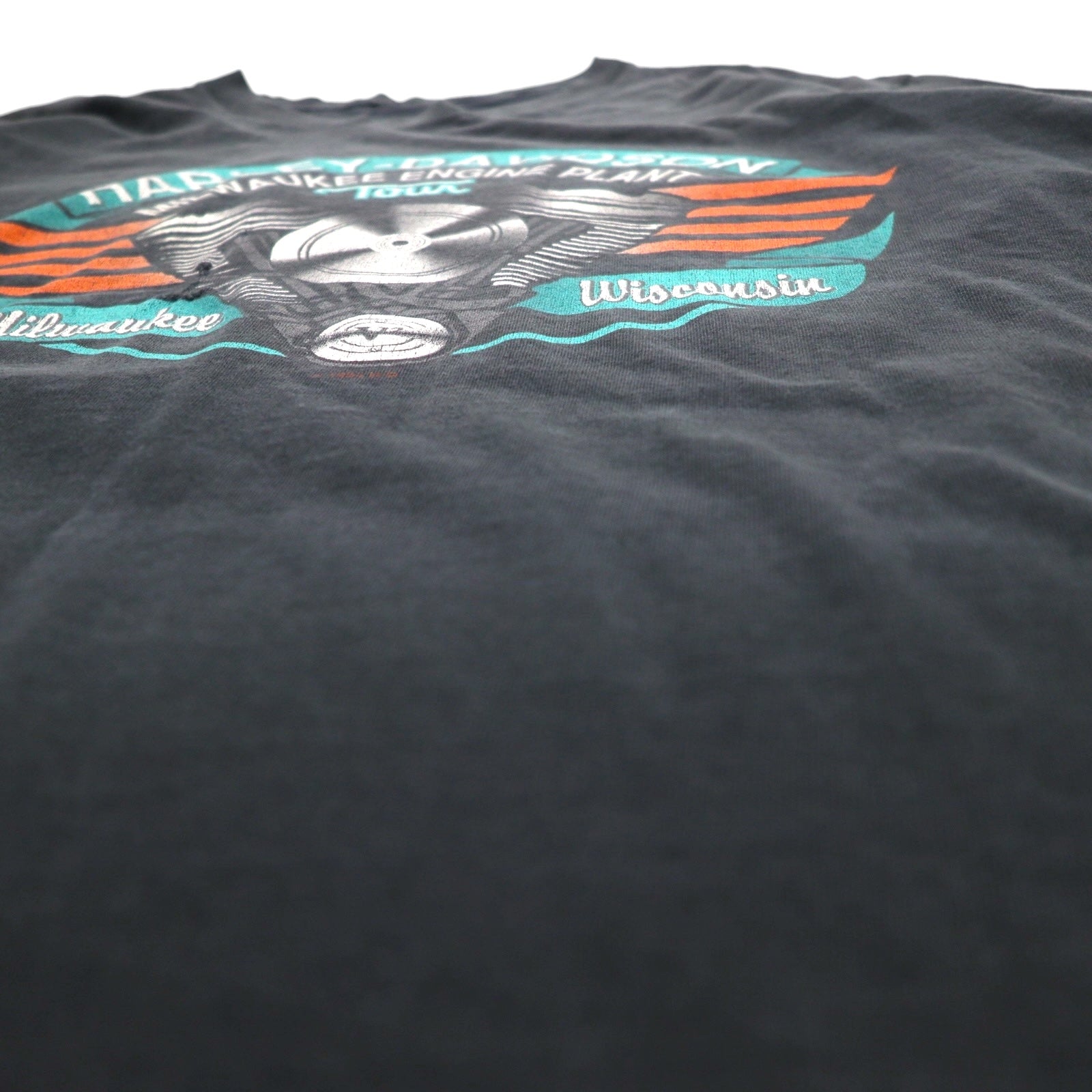 HARLEY DAVIDSON 90年代 ヴィンテージ 両面プリント Tシャツ XL ブラック シングルステッチ 1995年製 MILWAUKEE ENGINE PLANT TOUR
