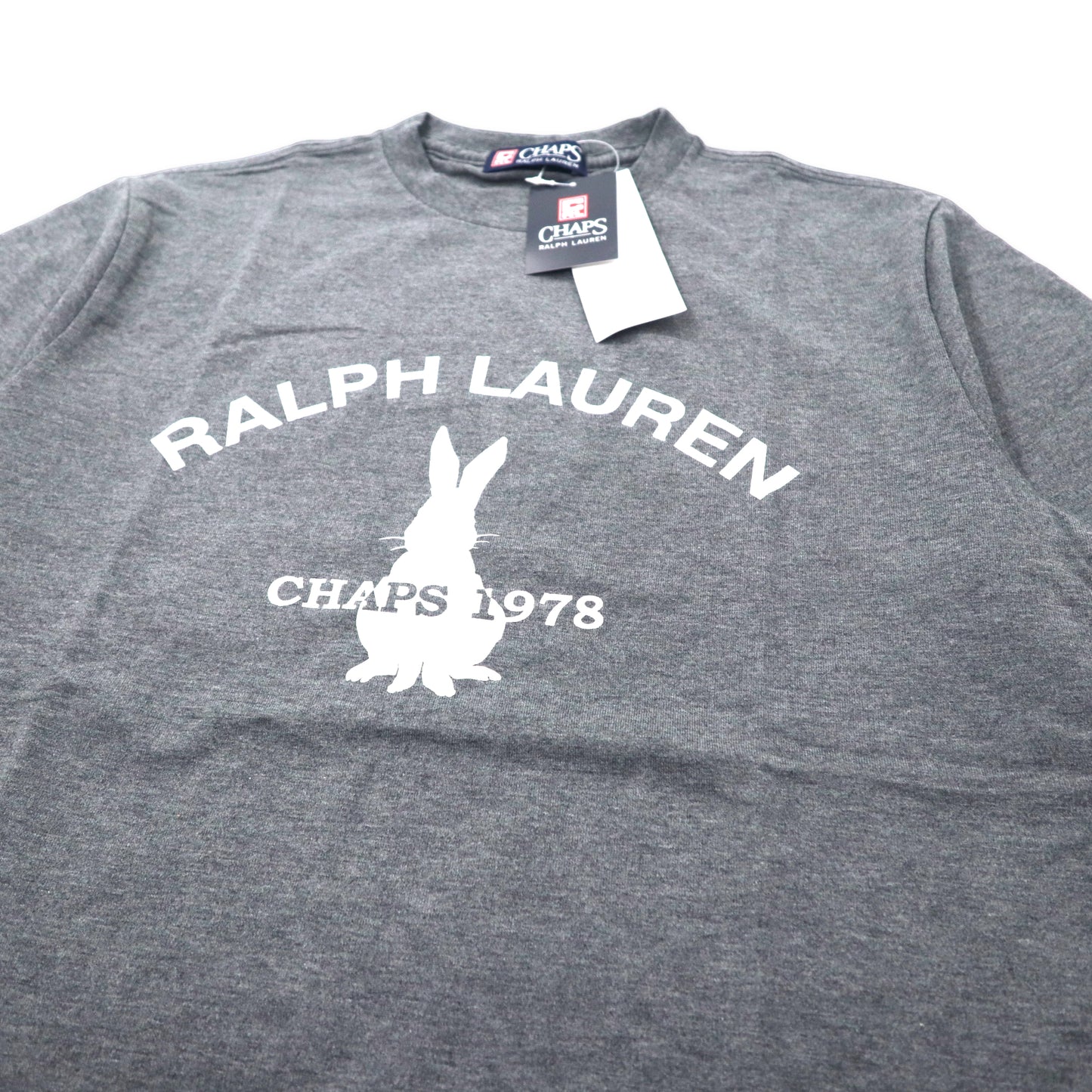 CHAPS RALPH LAUREN プリント Tシャツ M グレー コットン 未使用品
