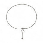 TIFFANY &amp; CO. Trefoil Clover Key Necklace in 925 Silver with Chain Pendant