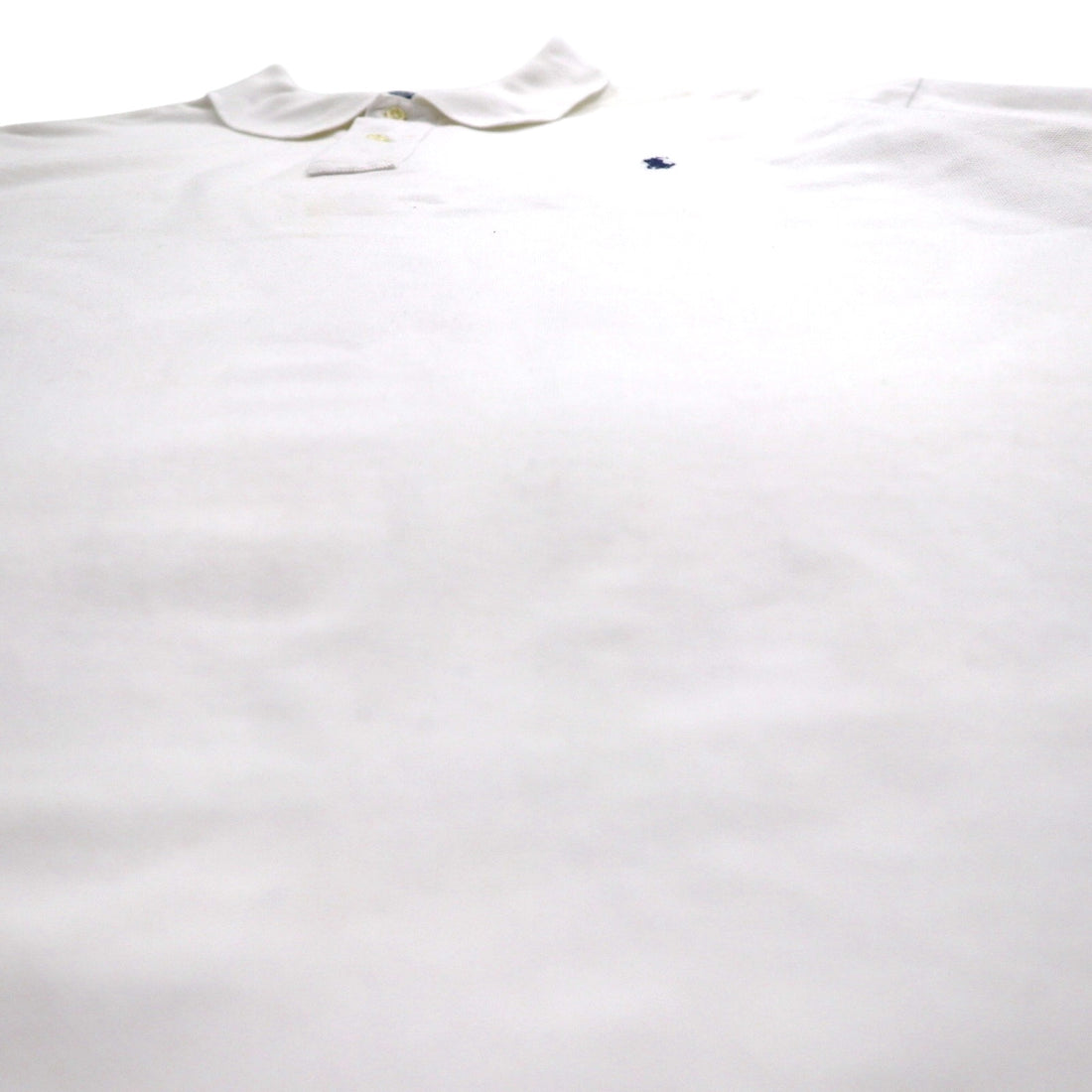 Polo by Ralph Lauren 90s Polo Shirt, 3XL, Big Size, White, Pique, Small Pony Embroidery