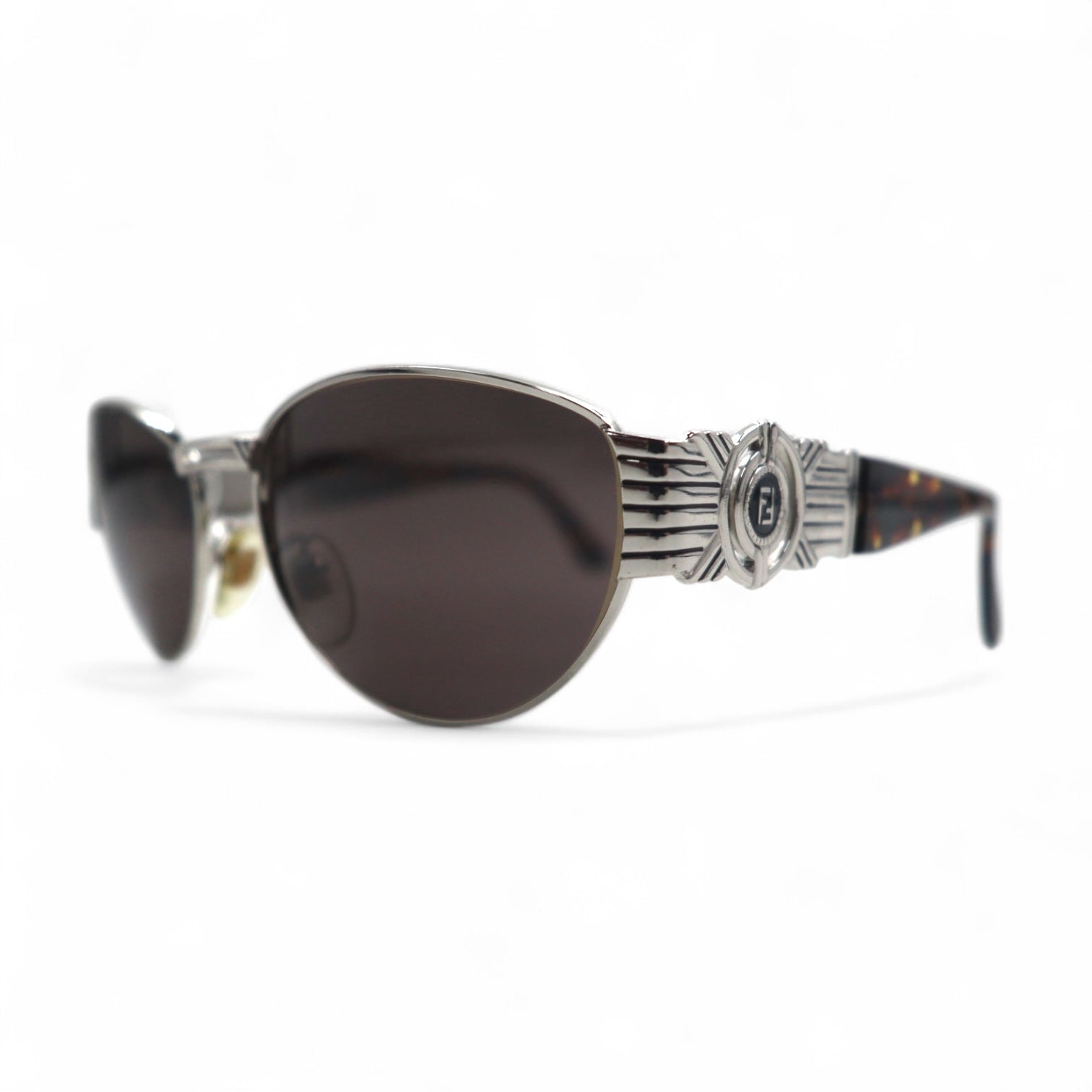 FENDI ヴィンテージ ボストン サングラス メタルフレーム ベッコウ SL7033 イタリア製