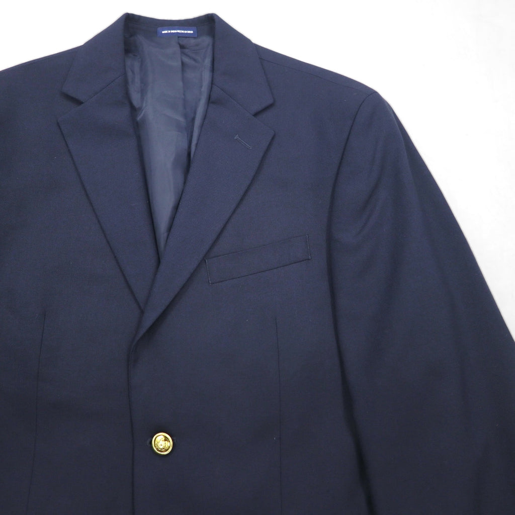 Stafford Navy Blazer, 2B, Tailored Jacket, Size M, Navy, Polyester, Wool, Gold Buttons