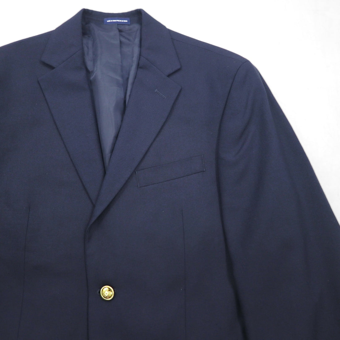 Stafford Navy Blazer, 2B, Tailored Jacket, Size M, Navy, Polyester, Wool, Gold Buttons