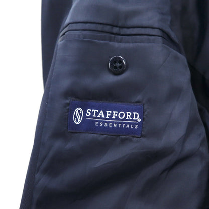 Stafford Navy Blazer, 2B, Tailored Jacket, Size M, Navy, Polyester, Wool, Gold Buttons