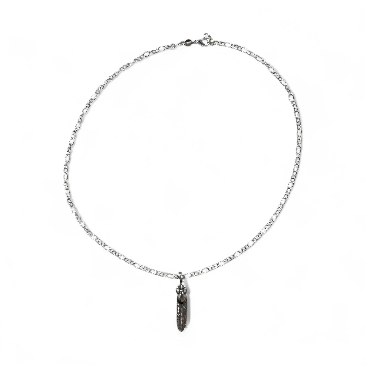 Vintage Silver Feather Necklace Heart Wheel Feather Necklace Silver 925