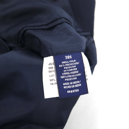 Stafford Navy Blazer, 2B, Tailored Jacket, Size M, Navy, Polyester, Wool, Gold Buttons