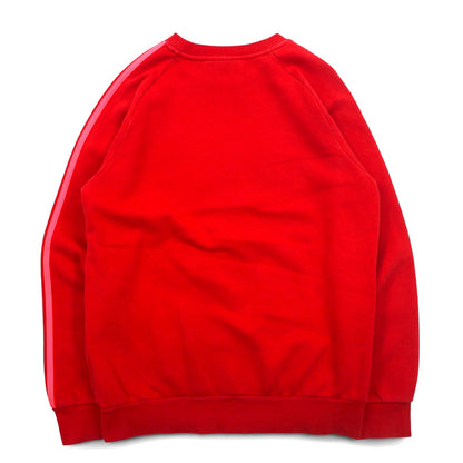 adidas originals 3ストライプ クルー スウェット M レッド 裏起毛 トレフォイルロゴ EJ9693