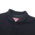 Vintage 90s Varsity Jacket Made in Canada Trimark Leather Switching Stadium Jacket M Black Wool Cowhide Quilted Liner BORG WARNER